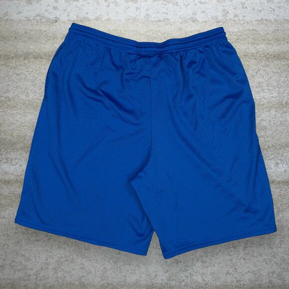 Champion Gym Shorts Blue Polyester Embroidered Logo Mesh 8" Inseam - Picture 2 of 4